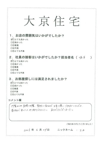 Ｉ．Ａ　様　2023年6月24日